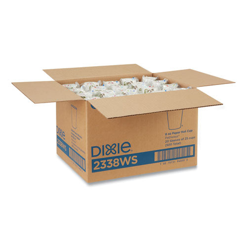 Dixie Pathways Paper Hot Cups, 8 oz, 25-Bag, 20 Bags-Carton 2338WS