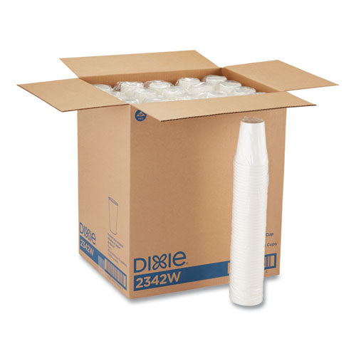 Dixie Paper Hot Cups, 12 oz, White, 50-Sleeve, 20 Sleeves-Carton 2342W