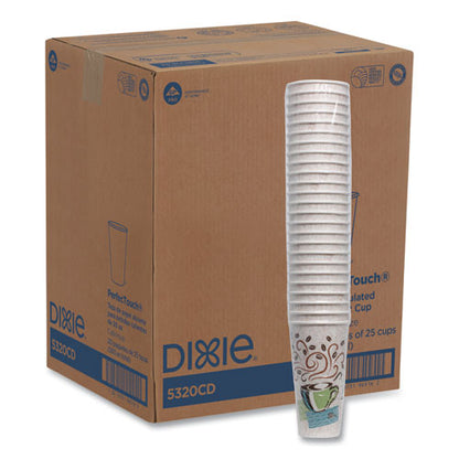 Dixie PerfecTouch Paper Hot Cups, 20 oz, Coffee Haze Design, 25-Sleeve, 20 Sleeves-Carton 5320CD