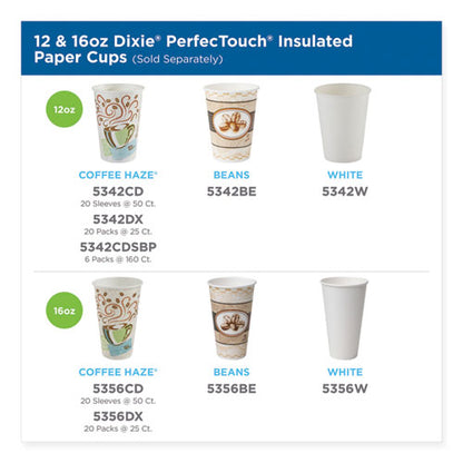 Dixie PerfecTouch Paper Hot Cups, 12 oz, Coffee Haze Design, 50-Pack 5342CD