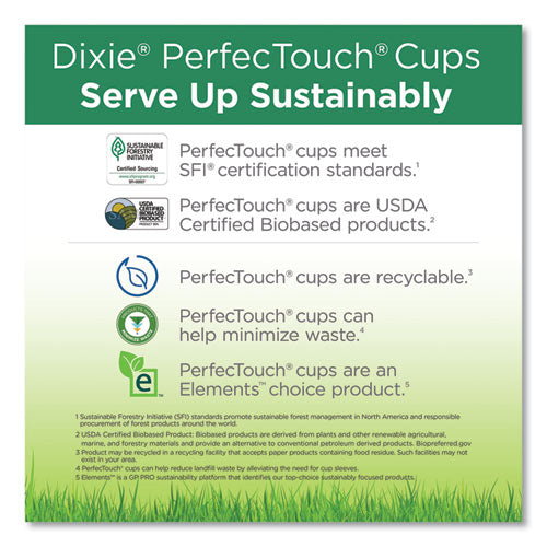 Dixie PerfecTouch Paper Hot Cups, 12 oz, Coffee Haze Design, 160-Pack, 6 Packs-Carton 5342CDSBP