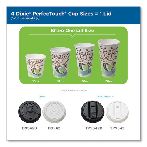 Dixie PerfecTouch Paper Hot Cups, 12 oz, Coffee Haze Design, 160-Pack, 6 Packs-Carton 5342CDSBP