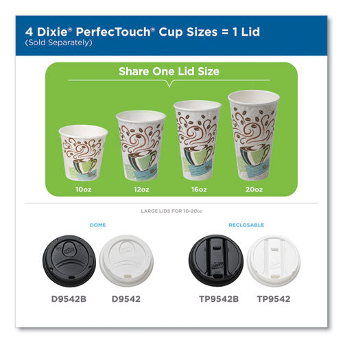 Dixie PerfecTouch Paper Hot Cups, 12 oz, Coffee Haze Design, Individually Wrapped, 1,000-Carton 5342CDWR