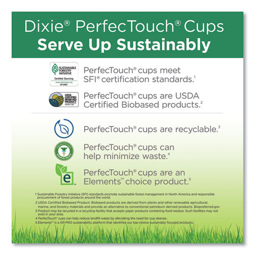 Dixie PerfecTouch Paper Hot Cups, 12 oz, Coffee Haze Design, 50-Sleeve, 20 Sleeves-Carton 5342CD