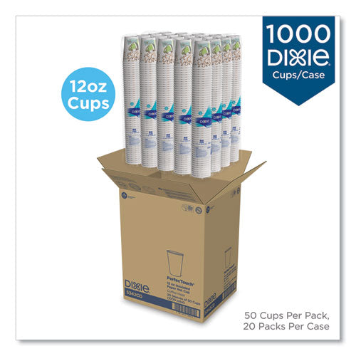 Dixie PerfecTouch Paper Hot Cups, 12 oz, Coffee Haze Design, 50-Sleeve, 20 Sleeves-Carton 5342CD