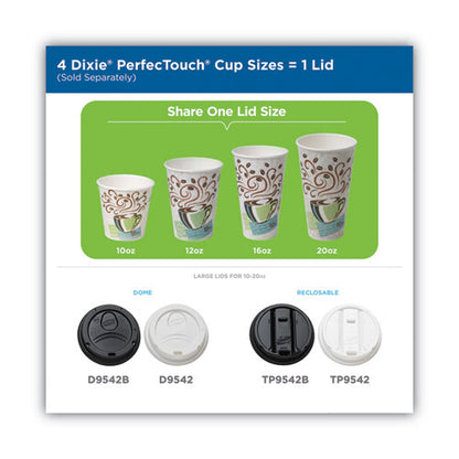 Dixie PerfecTouch Hot-Cold Cups, 12 oz, White, 50-Bag, 20 Bags-Carton 5342W