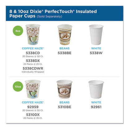 Dixie PerfecTouch Paper Hot Cups, 16 oz, Coffee Haze Design, 25 Sleeve, 20 Sleeves-Carton 5356DX