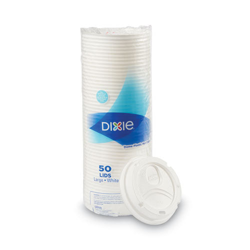 Dixie White Dome Lid Fits 10 oz to 16 oz Perfectouch Cups, 12 oz to 20 oz Hot Cups, WiseSize, 500-Carton 9542500DX