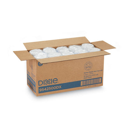 Dixie White Dome Lid Fits 10 oz to 16 oz Perfectouch Cups, 12 oz to 20 oz Hot Cups, WiseSize, 500-Carton 9542500DX