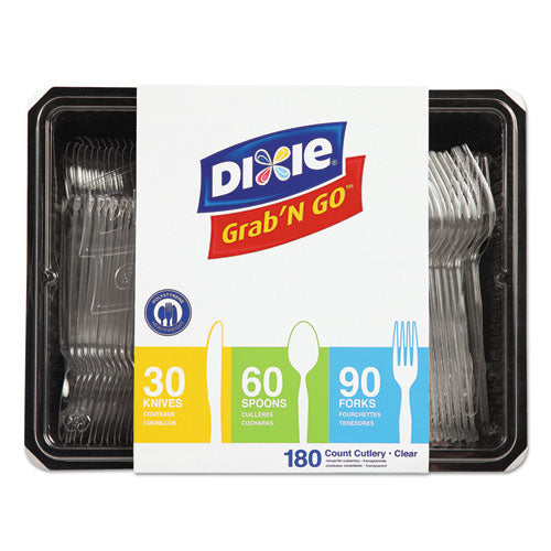 Dixie Combo Pack, Tray with Clear Plastic Utensils, 90 Forks, 30 Knives, 60 Spoons CH0369DX7