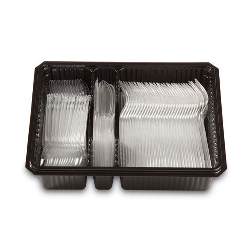 Dixie Combo Pack, Tray with Clear Plastic Utensils, 90 Forks, 30 Knives, 60 Spoons CH0369DX7