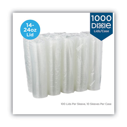 Dixie Cold Drink Cup Lids, Fits 16 oz Plastic Cold Cups, Clear, 100-Sleeve, 10 Sleeves-Carton CL1424PET