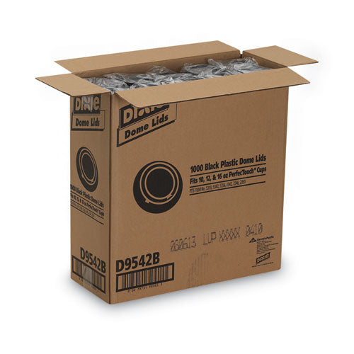 Dixie Drink-Thru Lids, Fits 10 oz to 20 oz Cups, Plastic, Black, 1,000-Carton D9542B