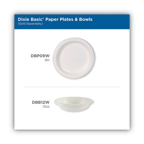 Dixie Paper Dinnerware, Plates, White, 8.5" dia, 125-Pack, 4-Carton DBP09W