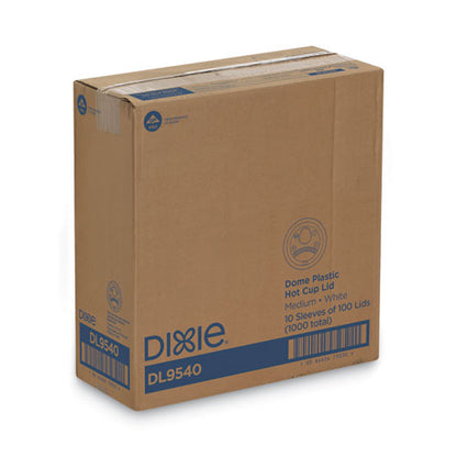 Dixie Sip-Through Dome Hot Drink Lids, Fits 10 oz Cups, White, 100-Pack, 10 Packs-Carton DL9540