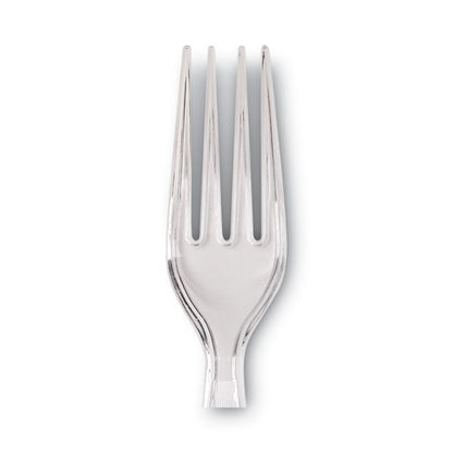 Dixie Plastic Cutlery, Forks, Heavyweight, Clear, 1,000-Carton FH017