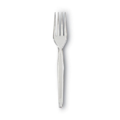 Dixie Plastic Cutlery, Forks, Heavyweight, Clear, 1,000-Carton FH017