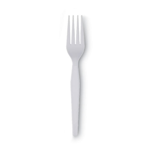 Dixie Plastic Cutlery, Heavyweight Forks, White, 1,000-Carton FH207