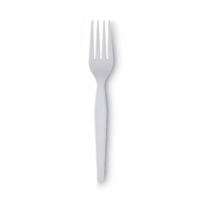 Dixie Plastic Cutlery, Heavyweight Forks, White, 1,000-Carton FH207