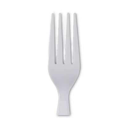 Dixie Plastic Cutlery, Heavyweight Forks, White, 100-Box FH207
