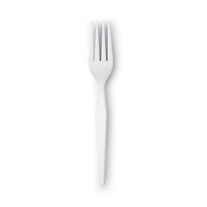 Dixie Plastic Cutlery, Heavyweight Forks, White, 1,000-Carton FH217