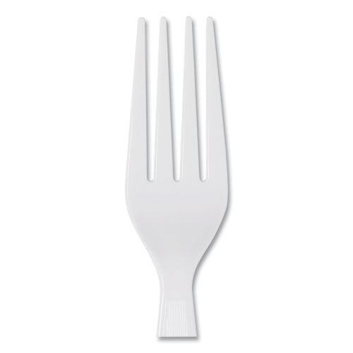 Dixie Plastic Cutlery, Heavyweight Forks, White, 1,000-Carton FH217