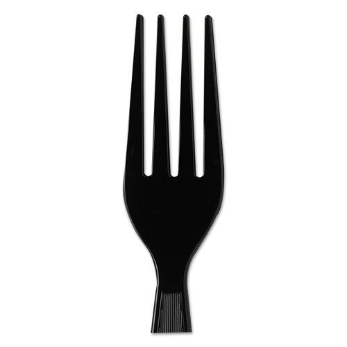 Dixie Plastic Cutlery, Heavyweight Forks, Black, 1,000-Carton FH517