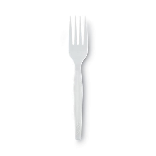 Dixie Plastic Cutlery, Heavy Mediumweight Forks, White, 1,000-Carton FM217