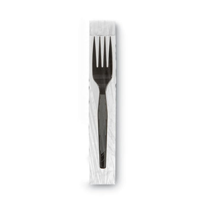Dixie Grabâ€™N Go Wrapped Cutlery, Forks, Black, 90-Box, 6 Box-Carton FM5W540