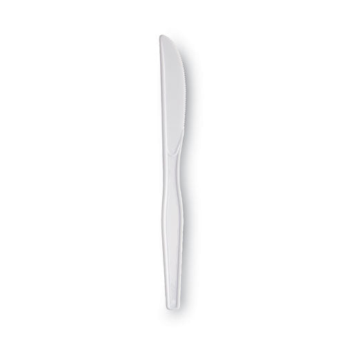 Dixie Plastic Cutlery, Heavyweight Knives, White, 1,000-Carton KH207