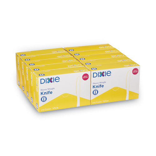 Dixie Plastic Cutlery, Heavyweight Knives, White, 1,000-Carton KH207