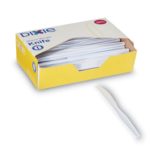 Dixie Plastic Cutlery, Heavyweight Knives, White, 1,000-Carton KH207