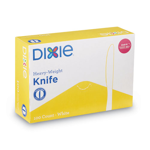 Dixie Plastic Cutlery, Heavyweight Knives, White, 100-Box KH207