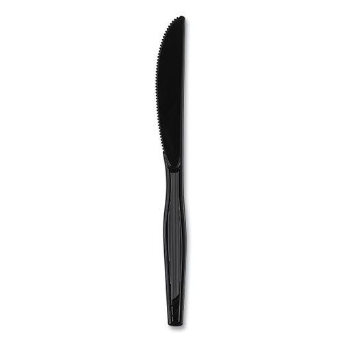 Dixie Plastic Cutlery, Heavyweight Knives, Black, 1,000-Carton KH517