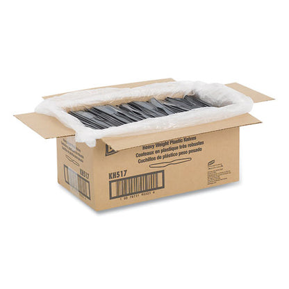 Dixie Plastic Cutlery, Heavyweight Knives, Black, 1,000-Carton KH517