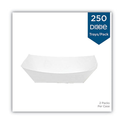 Dixie Kant Leek Polycoated Paper Food Tray, 3 lb Capacity, 5.88 x 8.4 x 2, White, 250-Pack, 2-Pack-Carton KL300W8