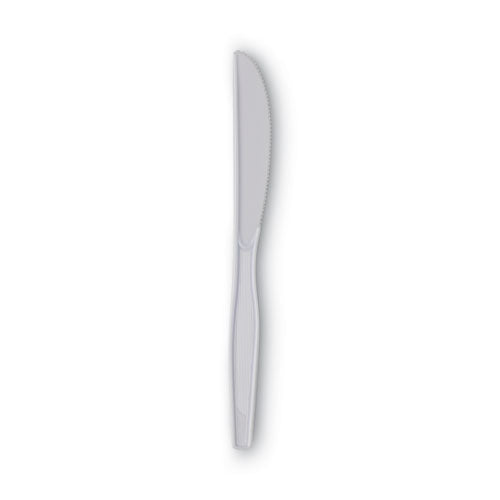 Dixie Plastic Cutlery, Heavy Mediumweight Knives, White, 1,000-Carton KM217