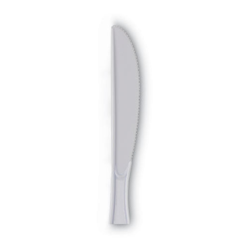 Dixie Plastic Cutlery, Heavy Mediumweight Knives, White, 1,000-Carton KM217