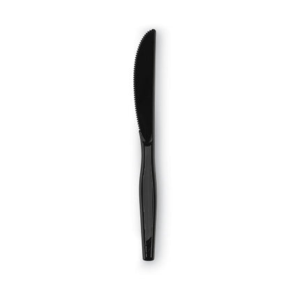 Dixie Plastic Cutlery, Heavy Mediumweight Knives, Black, 1,000-Carton KM517