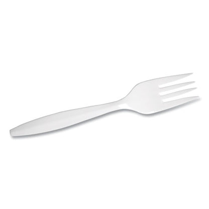 Dixie Mediumweight Polypropylene Cutlery, Fork, White, 1,000-Carton PFM21S