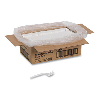 Dixie Mediumweight Polypropylene Cutlery, Fork, White, 1,000-Carton PFM21S