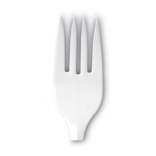 Dixie Plastic Cutlery, Mediumweight Forks, White, 1,000-Carton PFM21