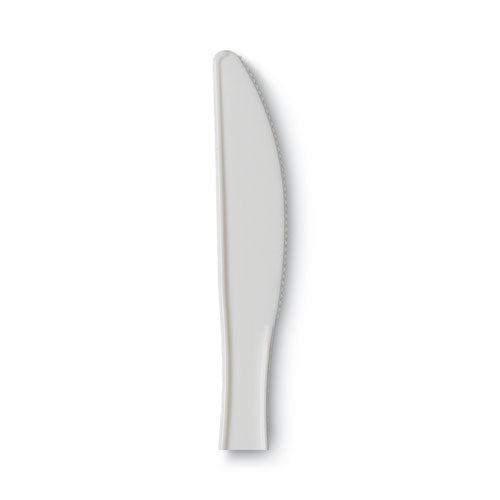 Dixie Plastic Cutlery, Mediumweight Knives, White, 1,000-Carton PKM21
