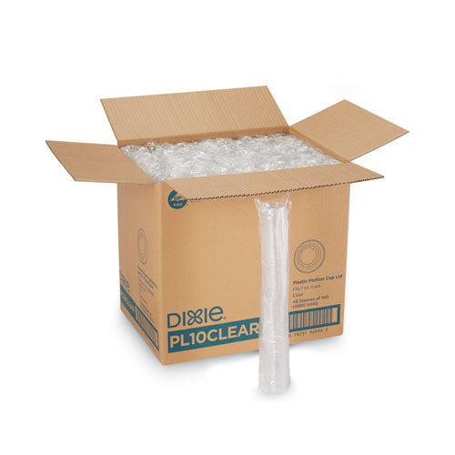 Dixie Plastic Portion Cup Lid, Fits 1 oz Portion Cups, Clear, 4,800-Carton PL10CLEAR