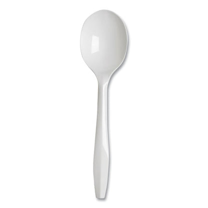 Dixie Plastic Cutlery, Mediumweight Soup Spoons, White, 1,000-Carton PSM21