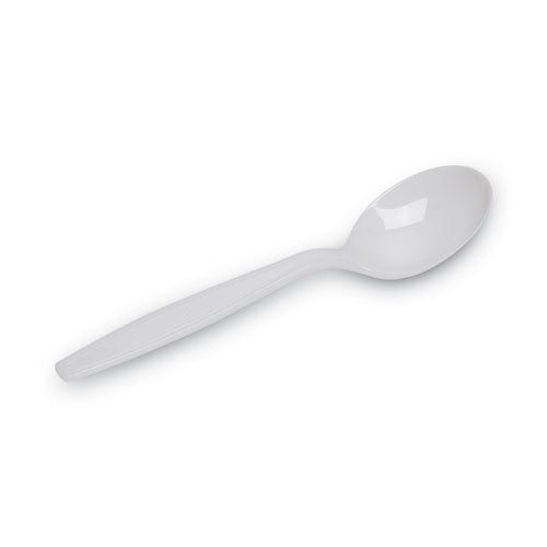 Dixie Plastic Cutlery, Heavyweight Soup Spoons, White, 100-Box SH207