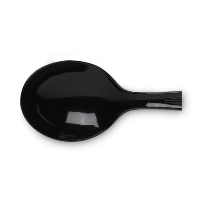 Dixie Plastic Cutlery, Heavyweight Soup Spoons, 5 3-4", Black, 1,000-Carton SH517