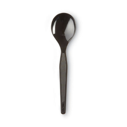 Dixie Plastic Cutlery, Heavyweight Soup Spoons, 5 3-4", Black, 1,000-Carton SH517