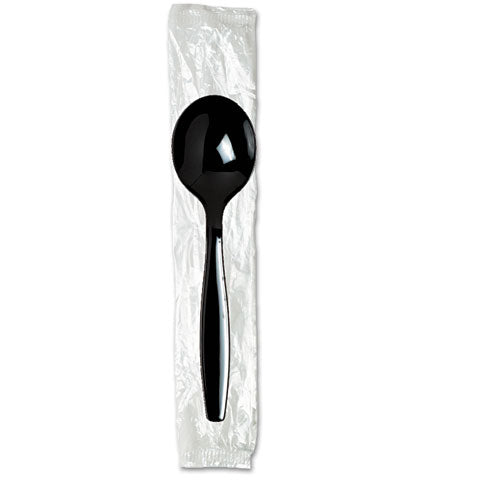 Dixie Individually Wrapped Spoons, Plastic, Black, 1,000-Carton SH53C7