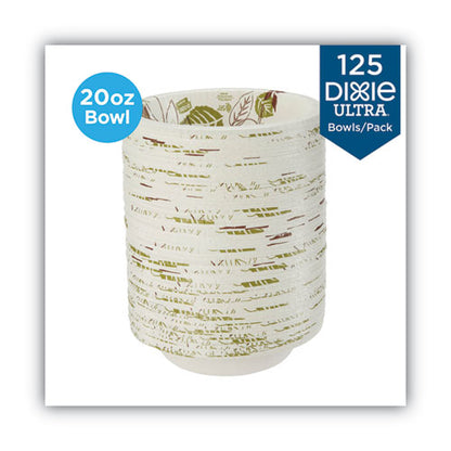 Dixie Pathways Heavyweight Paper Bowls, 20 oz, White-Green-Burgundy, 125-Pack SX20PATH